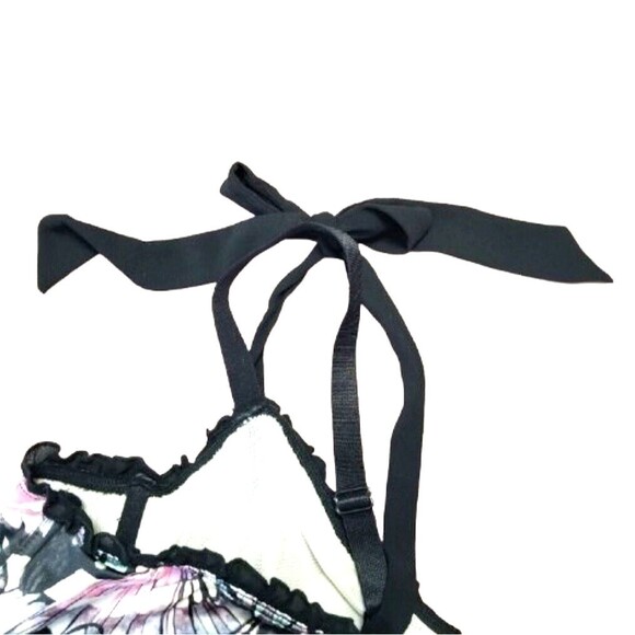 TORRID Satin Ruffle Underwire Bra Butterfly Windows Black Plus Size 6 6x 30 D DD - Picture 6 of 13